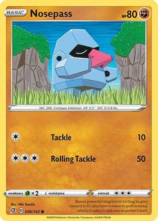 Nosepass 96/192 - SWSH02 Rebel Clash Reverse Holofoil