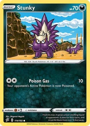 Stunky 114/192 - SWSH02 Rebel Clash Reverse Holofoil
