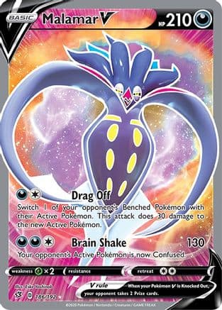 Malamar V (Full Art) 186/192 - SWSH02 Rebel Clash Holofoil