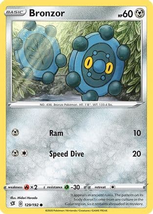 Bronzor 129/192 - SWSH02 Rebel Clash Reverse Holofoil