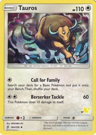 Tauros (# Pikachu Stamped) 164/236 - Battle Academy