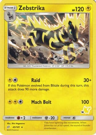 Zebstrika (# Pikachu Stamped) 45/181 - Battle Academy