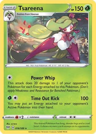 Tsareena 016/189 - SWSH03 Darkness Ablaze Reverse Holofoil