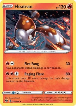 Heatran 025/189 - SWSH03 Darkness Ablaze Reverse Holofoil