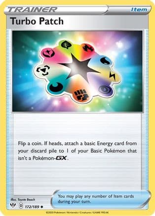 Turbo Patch 172/189 - SWSH03 Darkness Ablaze Reverse Holofoil