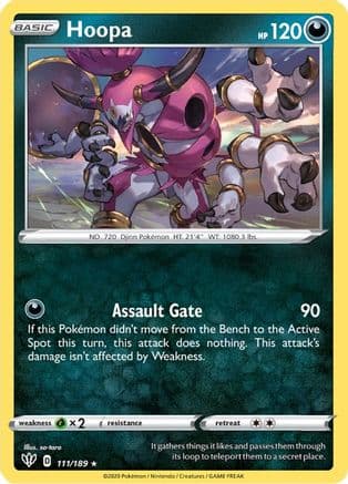 Hoopa 111 - Holofoil SWSH03 Darkness Ablaze - Holo Rare
