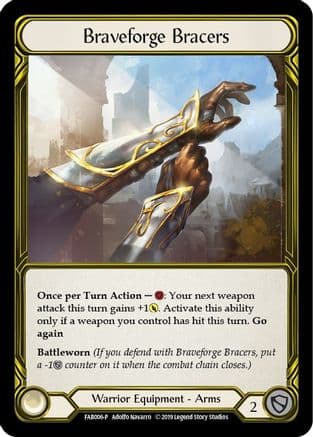 Braveforge Bracers (Golden) - FAB006 (FAB006) - Flesh and Blood: Promo Cards
