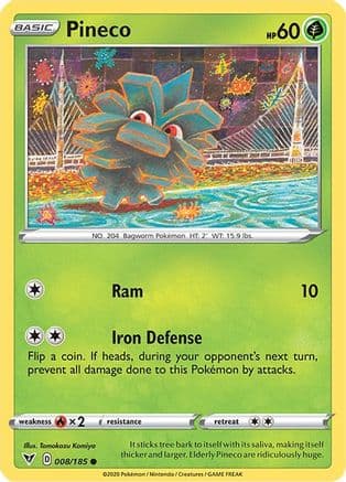 Pineco 008/185 - SWSH04 Vivid Voltage Reverse Holofoil