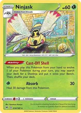 Ninjask 014/185 - SWSH04 Vivid Voltage Reverse Holofoil