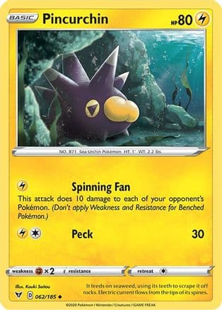 Pincurchin 062/185 - SWSH04 Vivid Voltage Reverse Holofoil