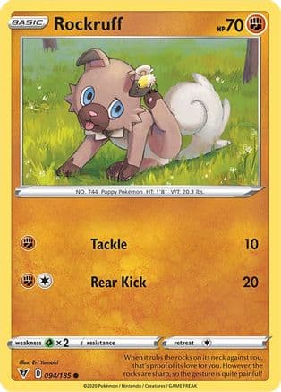 Rockruff 094 - Reverse Holofoil SWSH04 Vivid Voltage - Common