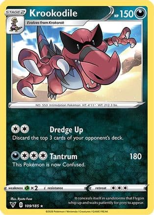 Krookodile 109/185 - SWSH04 Vivid Voltage Reverse Holofoil