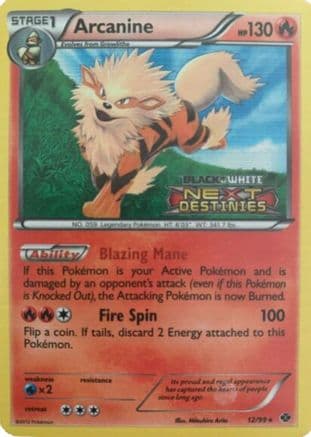 Arcanine (Prerelease) 12/99 - Black and White Promos Holofoil
