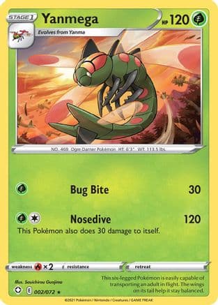 Yanmega 002 - Reverse Holofoil Shining Fates - Rare