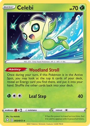 Celebi 003/72 - Shining Fates Reverse Holofoil