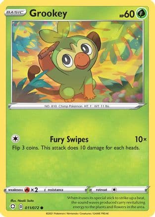 Grookey 011/72 - Shining Fates Reverse Holofoil