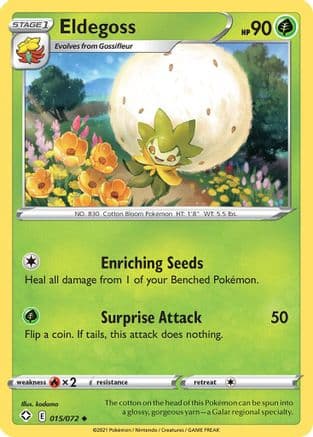 Eldegoss 015/72 - Shining Fates Reverse Holofoil