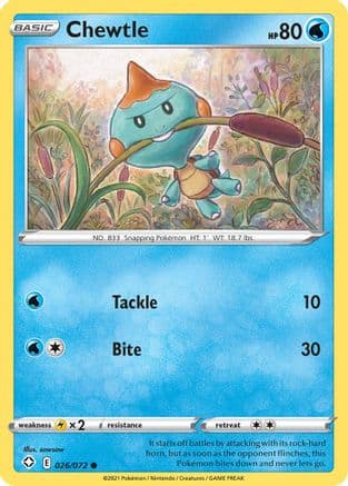 Chewtle 026/72 - Shining Fates Reverse Holofoil