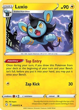 Luxio 032/72 - Shining Fates Reverse Holofoil