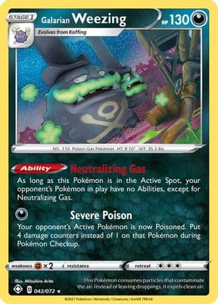 Galarian Weezing 042/72 - Shining Fates Reverse Holofoil