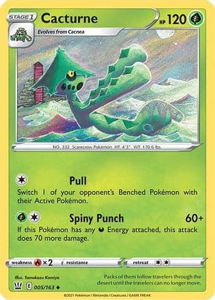 Cacturne 005/163 - SWSH05 Battle Styles Reverse Holofoil
