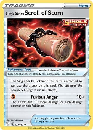 Single Strike Scroll of Scorn 133/163 - SWSH05 Battle Styles Reverse Holofoil