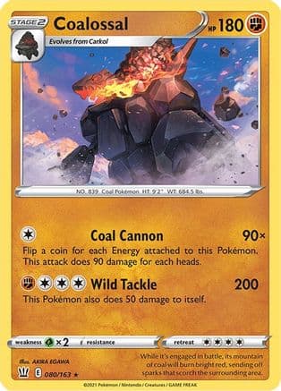 Coalossal 080/163 - SWSH05 Battle Styles Reverse Holofoil
