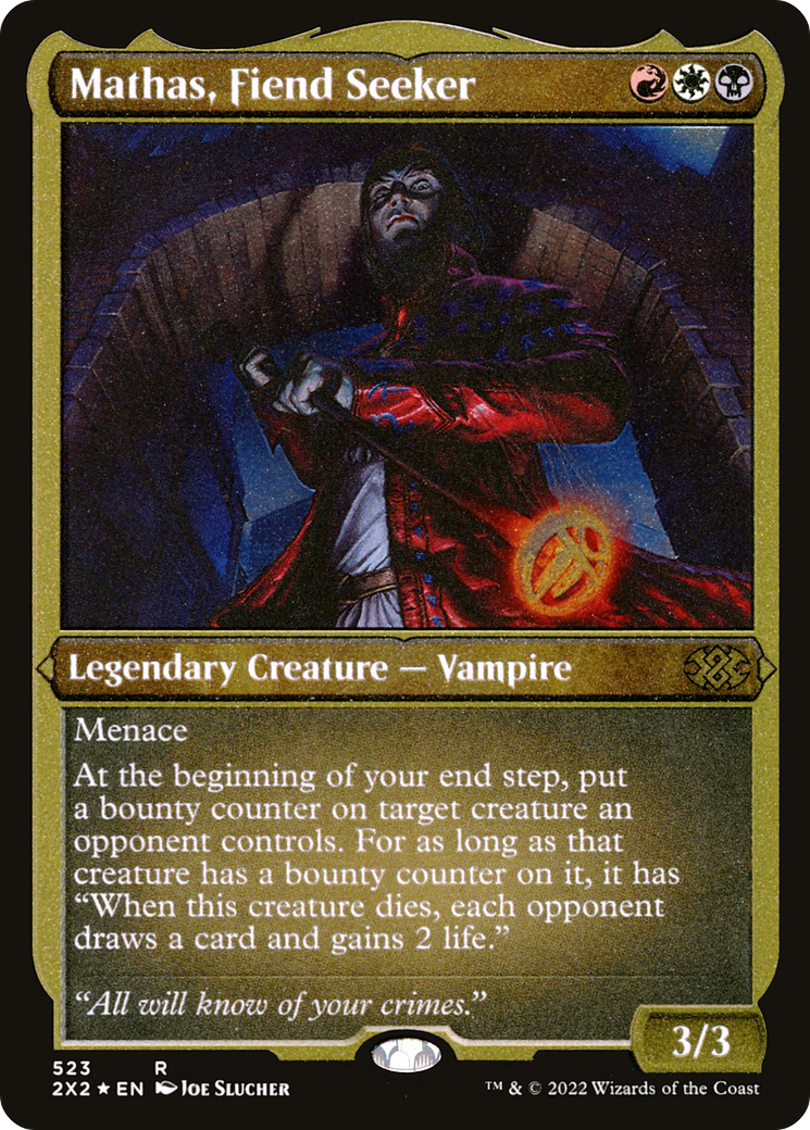 Mathas, Fiend Seeker (2X2-523) - Double Masters 2022 Etched Foil