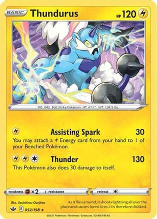 Thundurus 052 - Holofoil SWSH06 Chilling Reign - Holo Rare