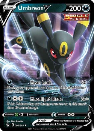 Umbreon V 094 - Holofoil SWSH07 Evolving Skies - Ultra Rare