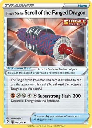 Single Strike Scroll of the Fanged Dragon 158 SWSH07 Evolving Skies - Uncommon