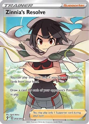 Zinnia's Resolve (Full Art) 203 - Holofoil SWSH07 Evolving Skies - Ultra Rare