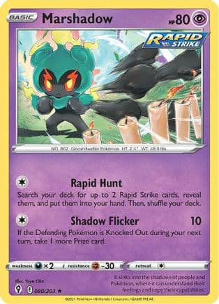 Marshadow 080 - Holofoil SWSH07 Evolving Skies - Holo Rare