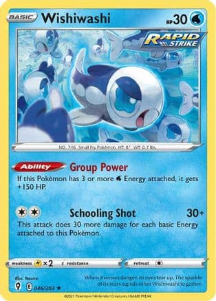 Wishiwashi 046 SWSH07 Evolving Skies - Rare