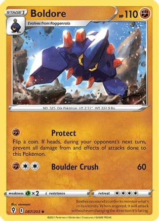 Boldore 087 SWSH07 Evolving Skies - Uncommon