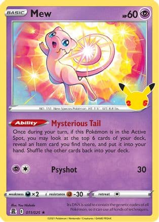Mew 011/25 - Celebrations Holofoil