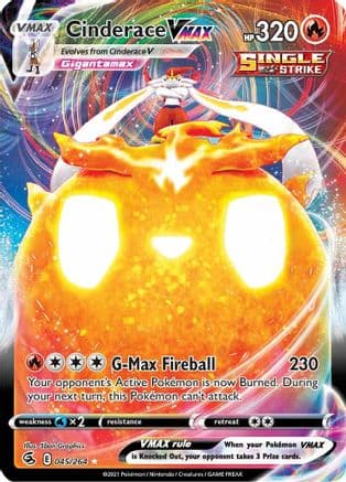 Cinderace VMAX 045/264 - SWSH08 Fusion Strike Holofoil
