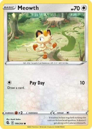 Meowth 199 SWSH08 Fusion Strike - Common