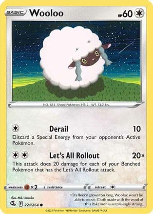 Wooloo (221) (221) 221 - Reverse Holofoil SWSH08 Fusion Strike - Common
