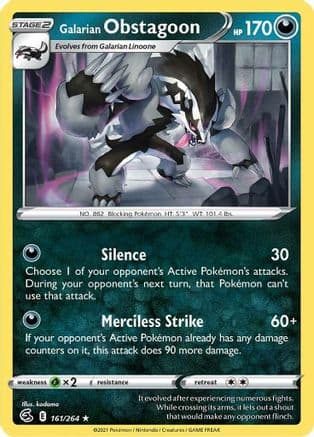 Galarian Obstagoon 161/264 - SWSH08 Fusion Strike Holofoil