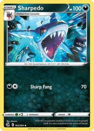 Sharpedo 163/264 - SWSH08 Fusion Strike Reverse Holofoil