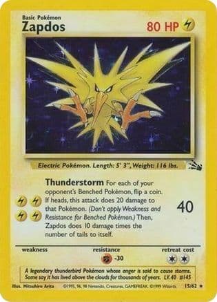 Zapdos (Cosmos Holo) 015/62 - Miscellaneous Cards & Products Holofoil