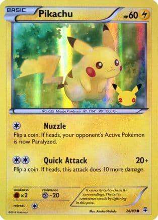 Pikachu (20th Anniversary) 026/83 - Miscellaneous Cards & Products Holofoil