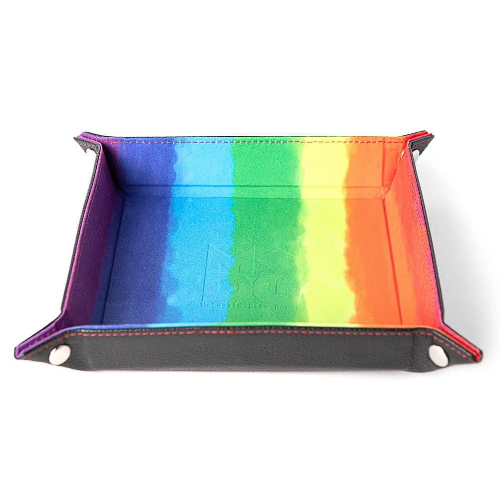 Fanroll Fold Up Velvet Dice Tray | Watercolour Rainbow