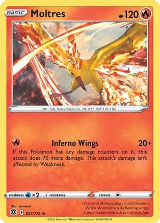 Moltres 021 - Holofoil SWSH09 Brilliant Stars - Holo Rare