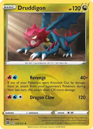 Druddigon 113 SWSH09 Brilliant Stars - Rare