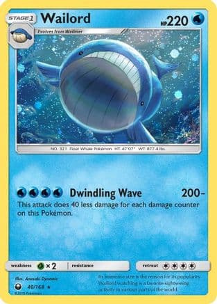 Wailord (Cosmos Holo) 040/168 - Holofoil Blister Exclusives - Promo