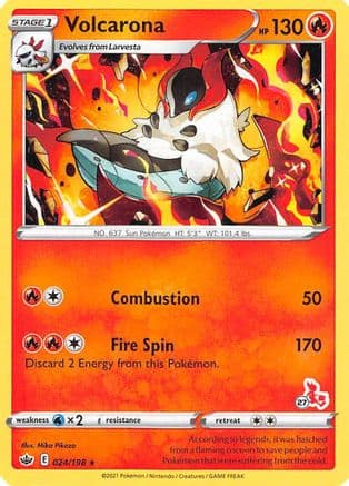 Volcarona (# Cinderace Stamped) 24/198 - Battle Academy 2022