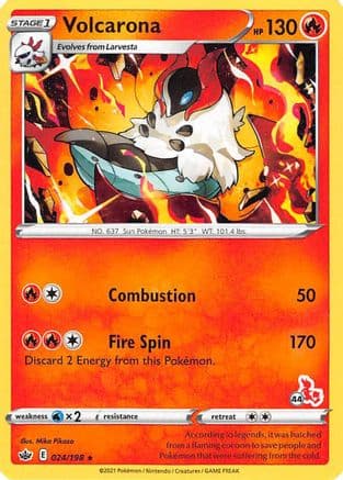 Volcarona (# Cinderace Stamped) 24/198 - Battle Academy 2022