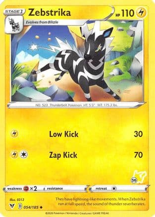 Zebstrika (# Pikachu Stamped) 54/185 - Battle Academy 2022